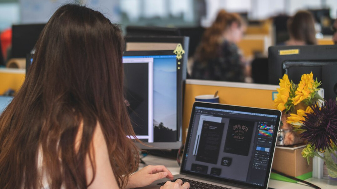 graphic designer working on laptop